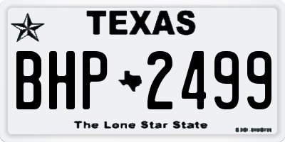 TX license plate BHP2499