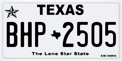 TX license plate BHP2505