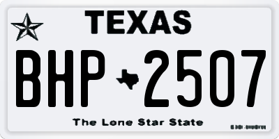 TX license plate BHP2507