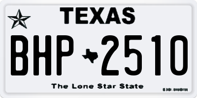 TX license plate BHP2510