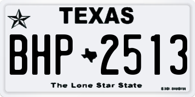 TX license plate BHP2513