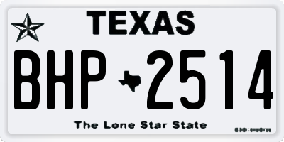 TX license plate BHP2514