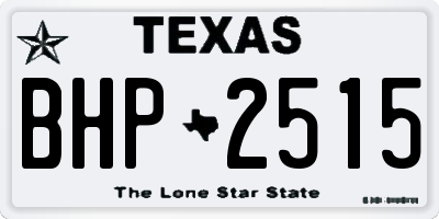 TX license plate BHP2515