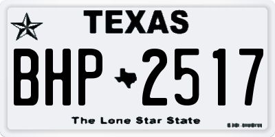 TX license plate BHP2517