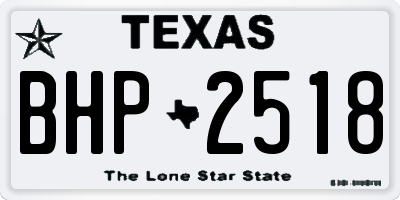 TX license plate BHP2518
