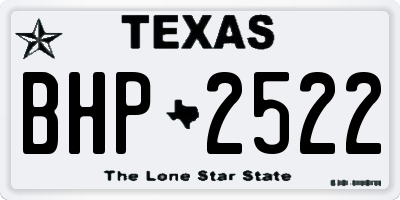 TX license plate BHP2522