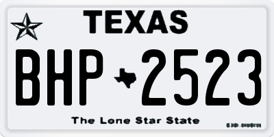 TX license plate BHP2523