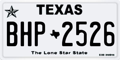 TX license plate BHP2526