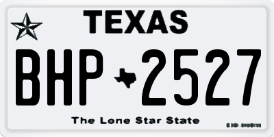 TX license plate BHP2527