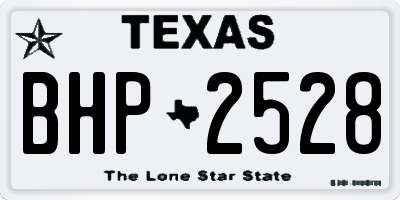 TX license plate BHP2528