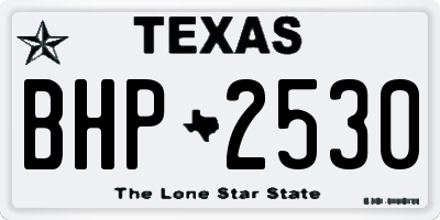 TX license plate BHP2530