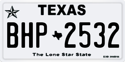 TX license plate BHP2532