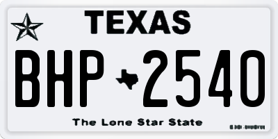 TX license plate BHP2540