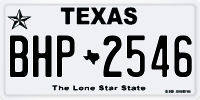 TX license plate BHP2546