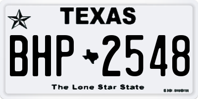 TX license plate BHP2548