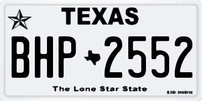 TX license plate BHP2552