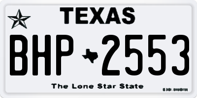 TX license plate BHP2553