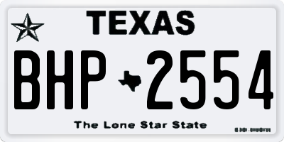 TX license plate BHP2554
