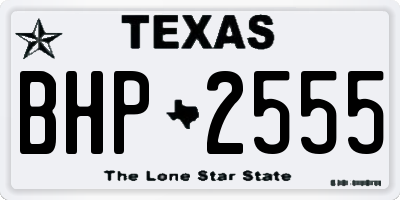 TX license plate BHP2555