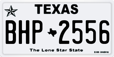 TX license plate BHP2556