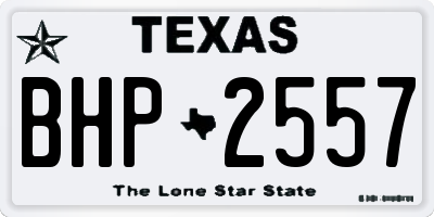 TX license plate BHP2557