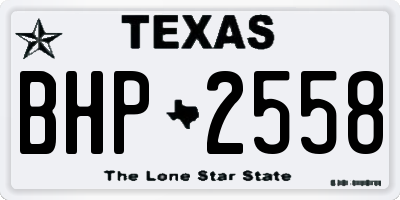 TX license plate BHP2558