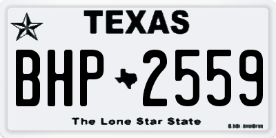 TX license plate BHP2559