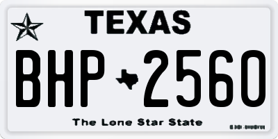 TX license plate BHP2560
