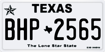 TX license plate BHP2565