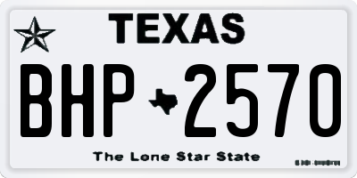 TX license plate BHP2570