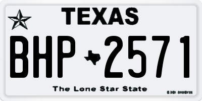 TX license plate BHP2571