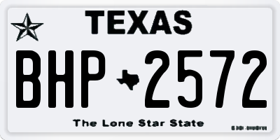 TX license plate BHP2572