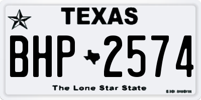 TX license plate BHP2574