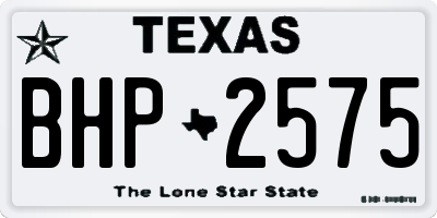 TX license plate BHP2575
