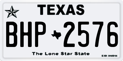 TX license plate BHP2576