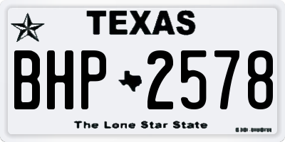 TX license plate BHP2578