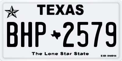 TX license plate BHP2579