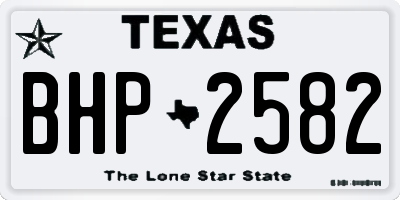 TX license plate BHP2582