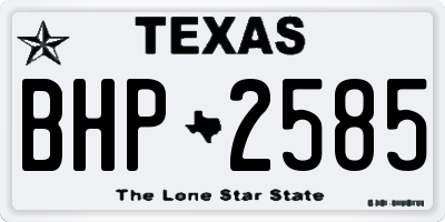 TX license plate BHP2585