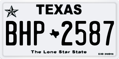 TX license plate BHP2587