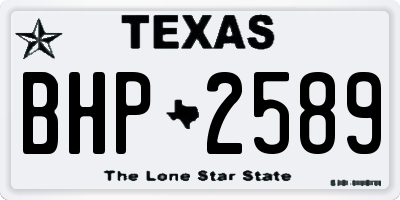 TX license plate BHP2589