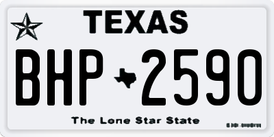 TX license plate BHP2590