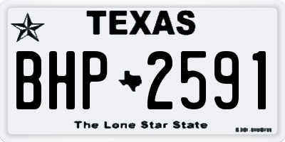 TX license plate BHP2591