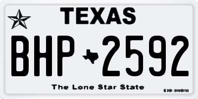 TX license plate BHP2592