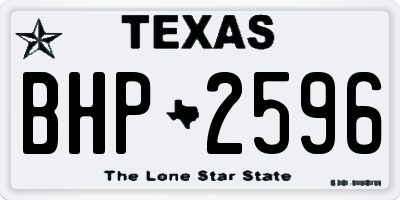 TX license plate BHP2596