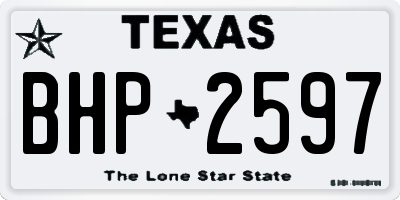 TX license plate BHP2597