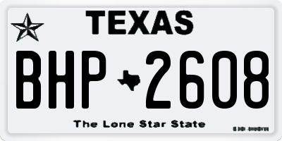 TX license plate BHP2608