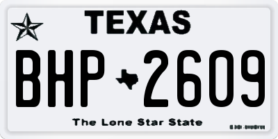 TX license plate BHP2609