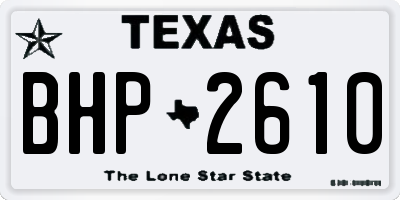 TX license plate BHP2610