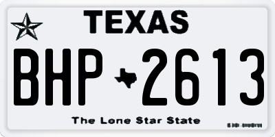 TX license plate BHP2613